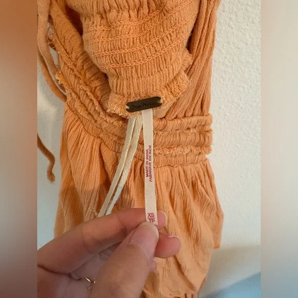 Free People Drop Dead Beauty Tiered Maxi Dress XS Orange - Picture 10 of 11